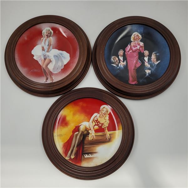3 Framed Marilyn Monroe Collector Plates