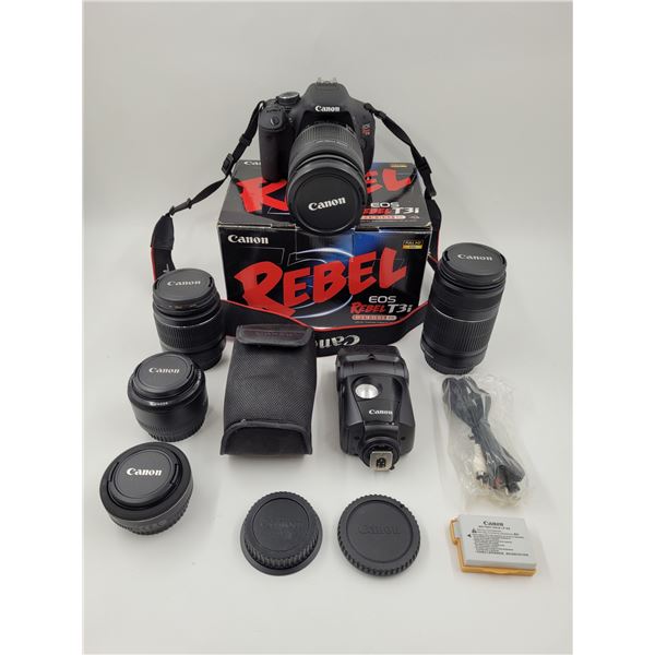 Canon EOS Rebel T3i Camera w/ Assorted Accessories & Lenses