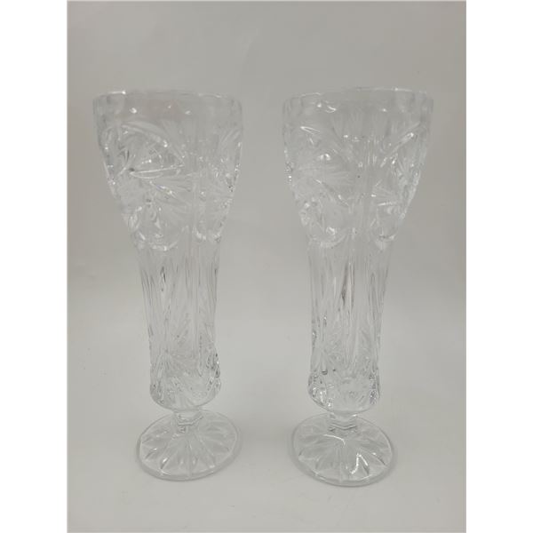 Pair of Pinwheel Crystal Vases