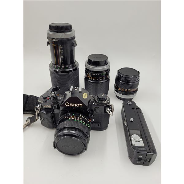 Canon A-1 Camera w/ Assorted Lenses