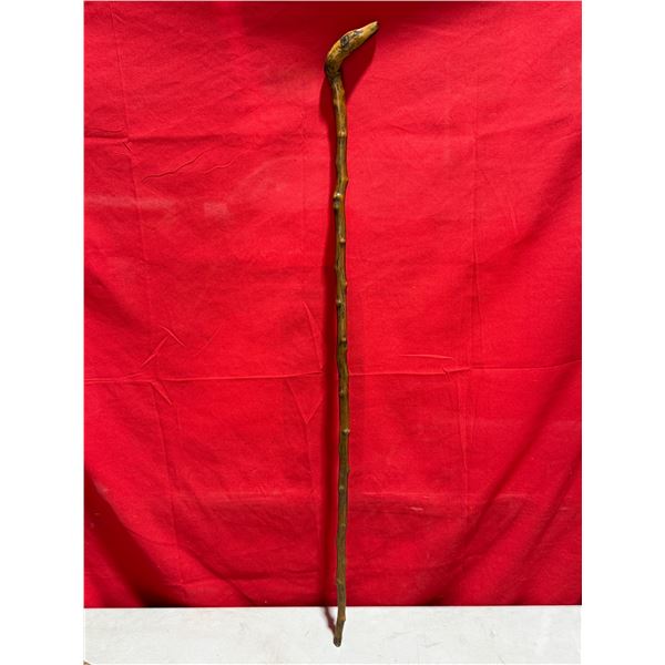 Hand-Carved Dog Head Handle Wooden Walking Stick