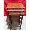 Image 1 : Peruvian Embossed Wood Nesting Tables