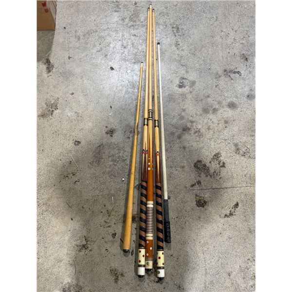 Lot of Assorted Pool Cues