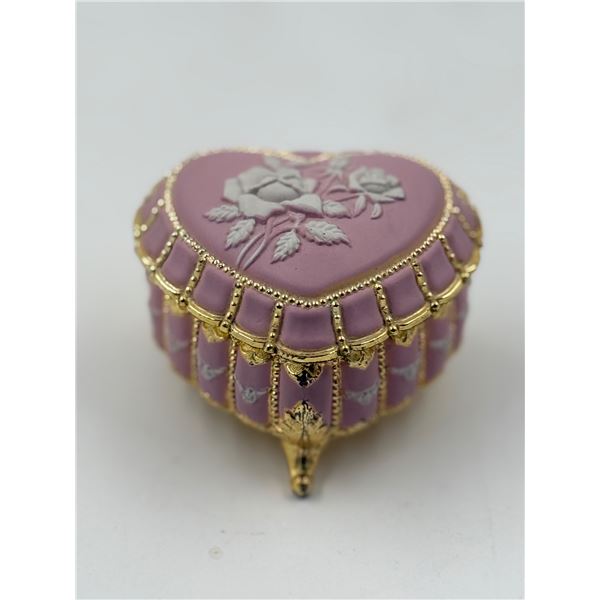 Pink Heart-Shaped Trinket Box