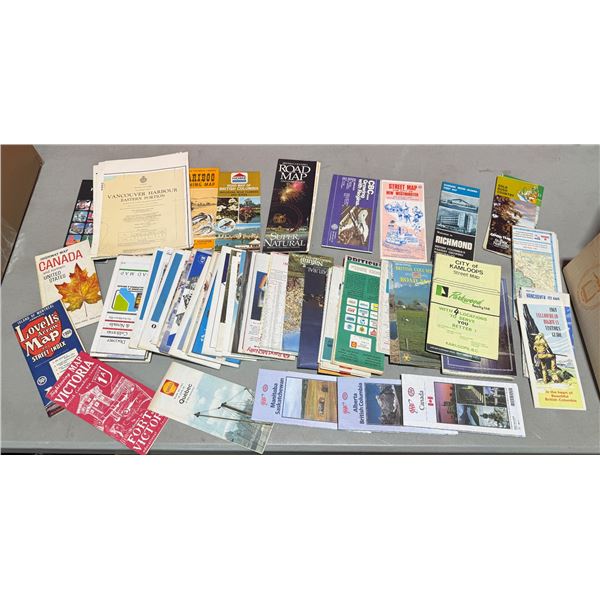 Lot of VTG Gas Station Road Maps