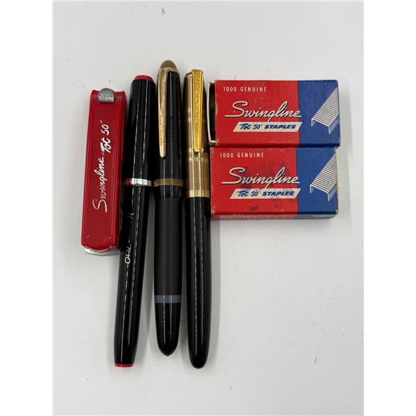 VTG Office Supplies w/ Pens, Staples, & Stapler