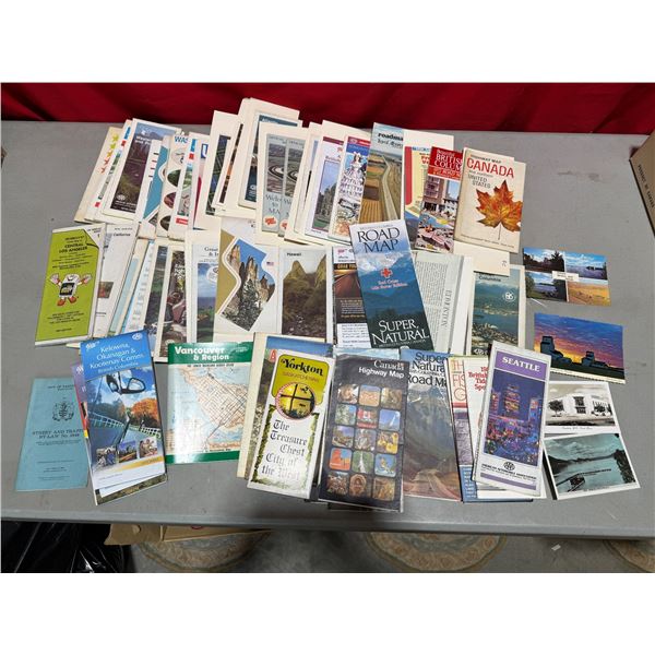 Lot of VTG Gas Station Road Maps