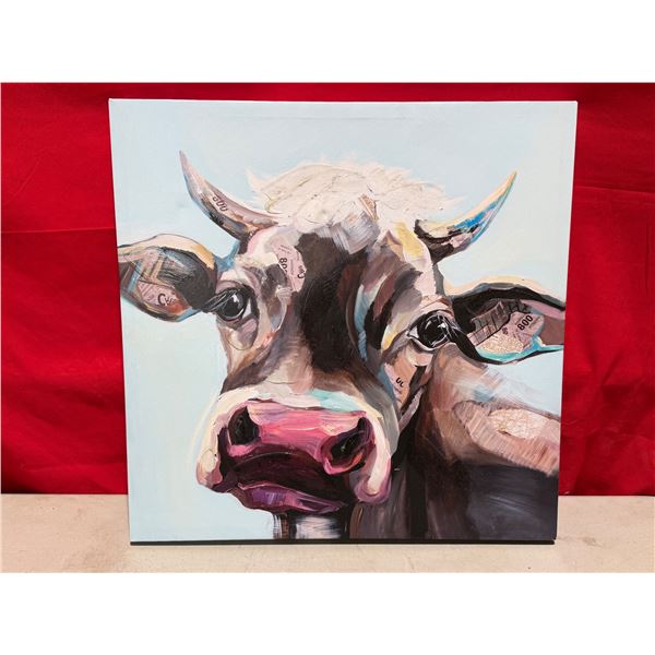 Canvas Cow Print