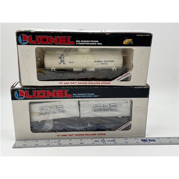 VTG Lionel Alaska Railroad O Gauge Single Dome Tank Car & Nickel Plate Road Flat Car