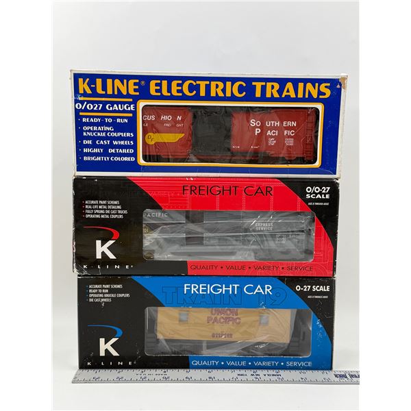 3 VTG K-Line 0-27 Scale Freight Car Trains