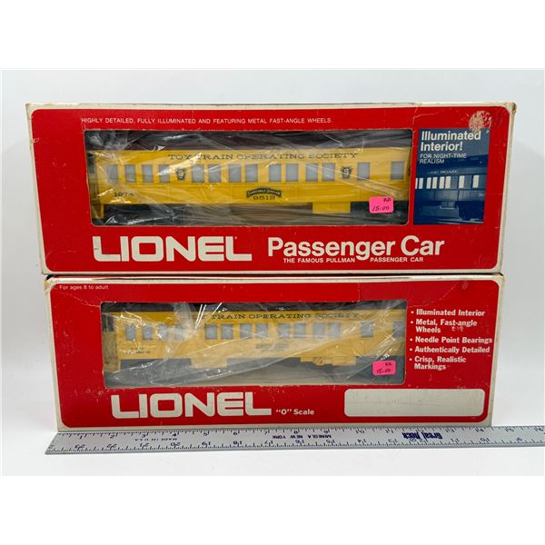 2 VTG Lionel Toy Train Operating Society "0" Scale Passenger Cars