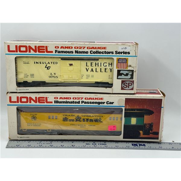 VTG Lionel 0 And 027 Gauge Famous Name Collectors Series Car & Illuminated Passenger Car