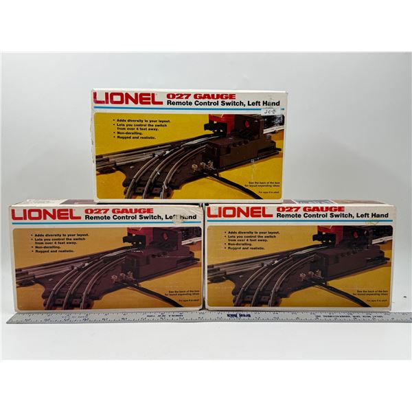 3 VTG Lionel 027 Guage Remote Control Switches, Left Hand