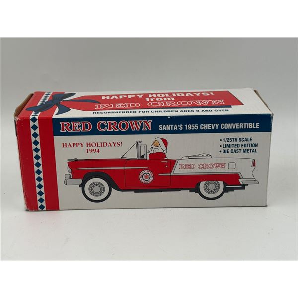 VTG Red Crown Diecast Santa's 1955 Chevy Convertible