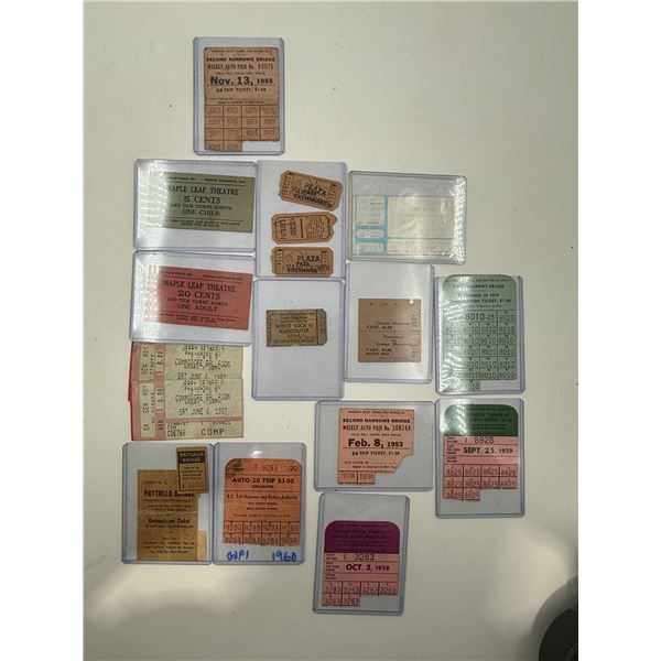 VTG Ticket Stub Lot w/ Theatre, Transportation, & More