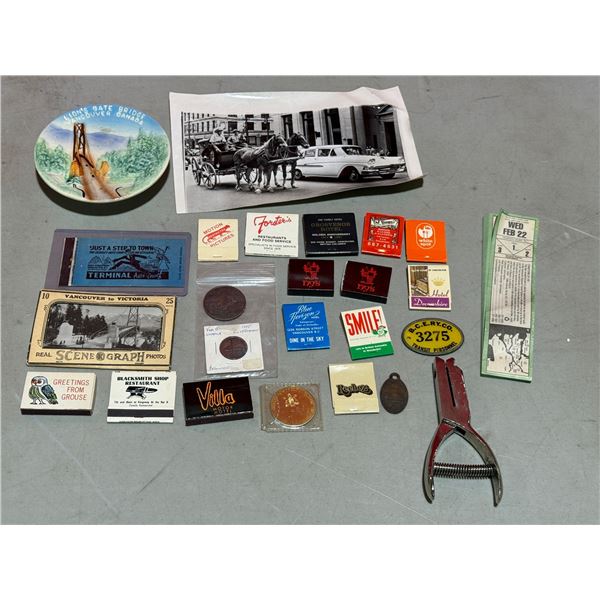 VTG Smalls Lot w/ Matchbooks, Collector's Plate, Coins, & More
