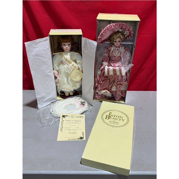 2 VTG Eaton's Porcelain Dolls