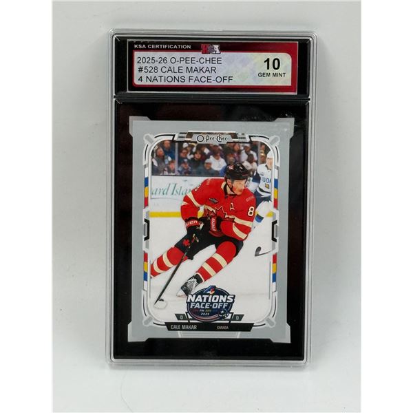 KSA Graded 10 Gem Mint 2025-26 O-PEE-CHEE #528 Cale Makar Hockey Card