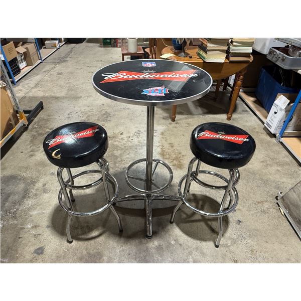 Budweiser Cocktail Table & Matching Bar Stools