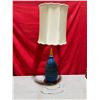 Image 1 : Mid-Century Style Blue Ceramic Table Lamp w/ Shade