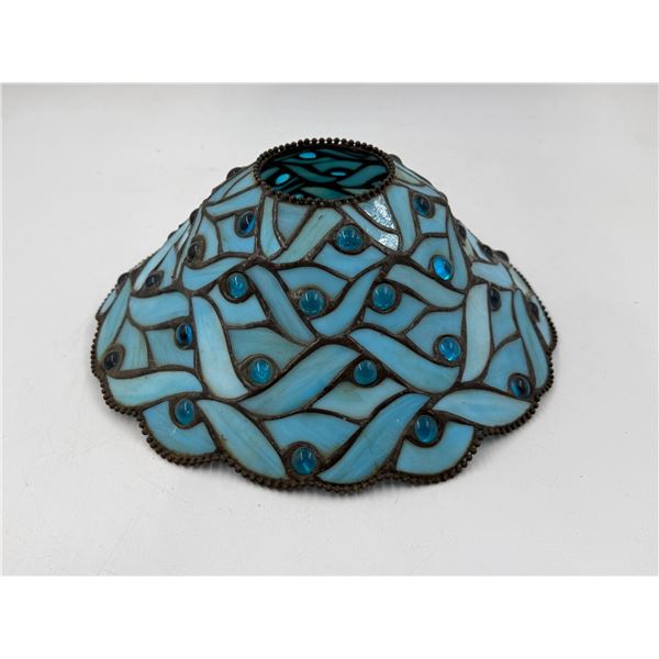 Tiffany-Style Blue Stained Glass Lamp Shade
