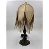 Image 1 : VTG Fringe Table Lamp w/ Beaded Shade