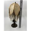 Image 3 : VTG Fringe Table Lamp w/ Beaded Shade