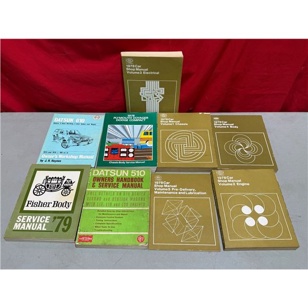 Mixed Automotive Service Manuals (Datsun, Ford, Plymouth, Fisher Body)