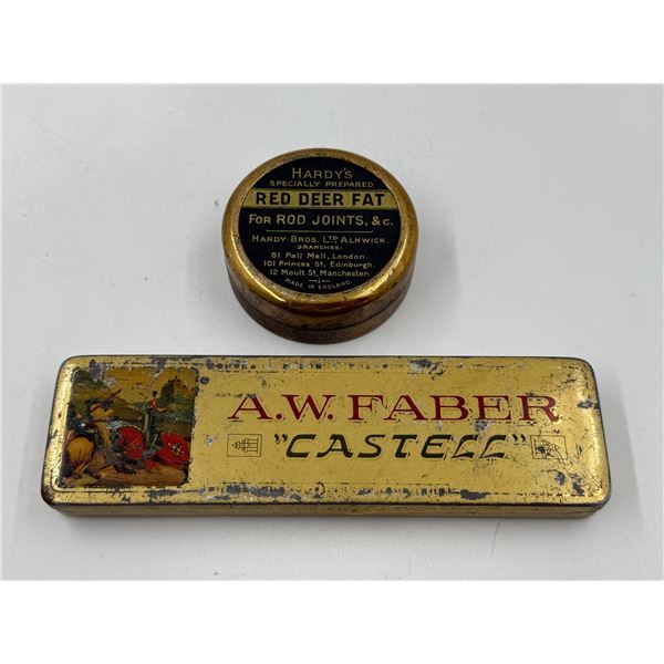 VTG Hardy’s Red Deer Fat Tin & A.W. Faber Castell Pencil Tin