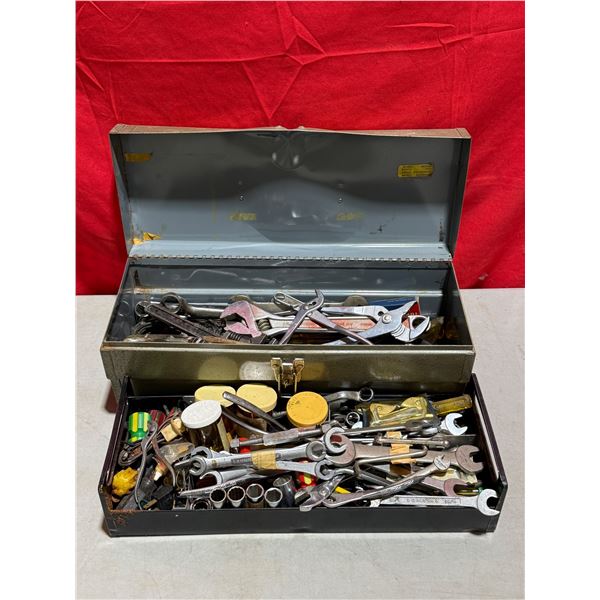 Lot Of Hand Tools In Metal Toolbox