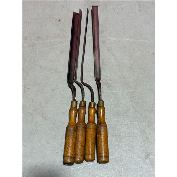 Lot Of VTG Bent Wood Chisels / Specialty Tools