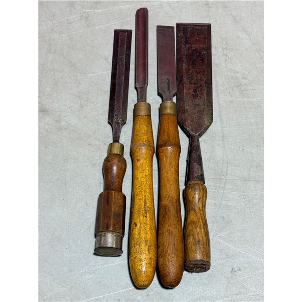 Lot Of VTG Wood Chisels (Set Of 4)