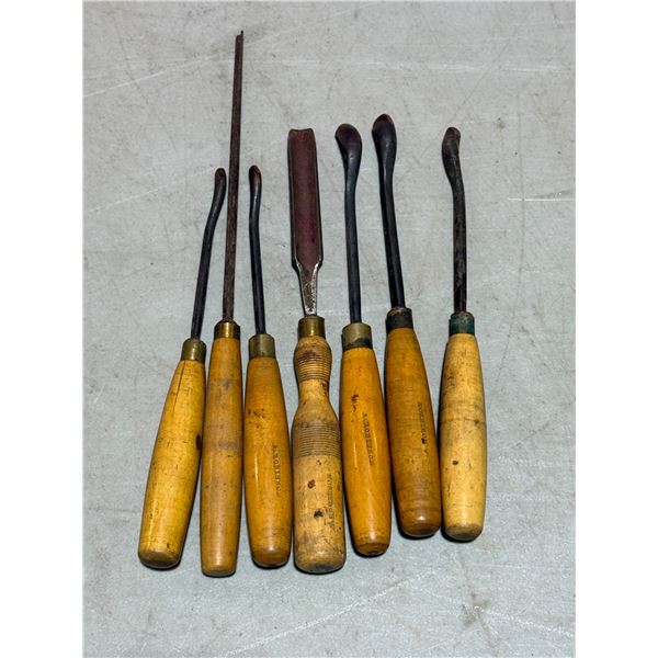 Lot Of VTG Wood Carving Gouges & Files