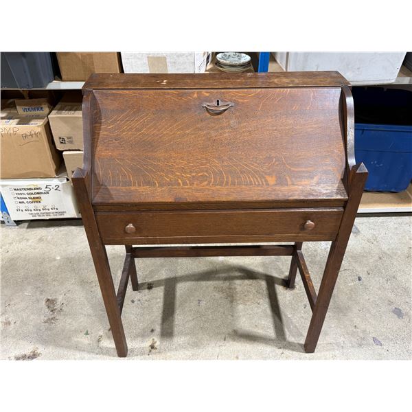 VTG Wooden Roll Top Desk
