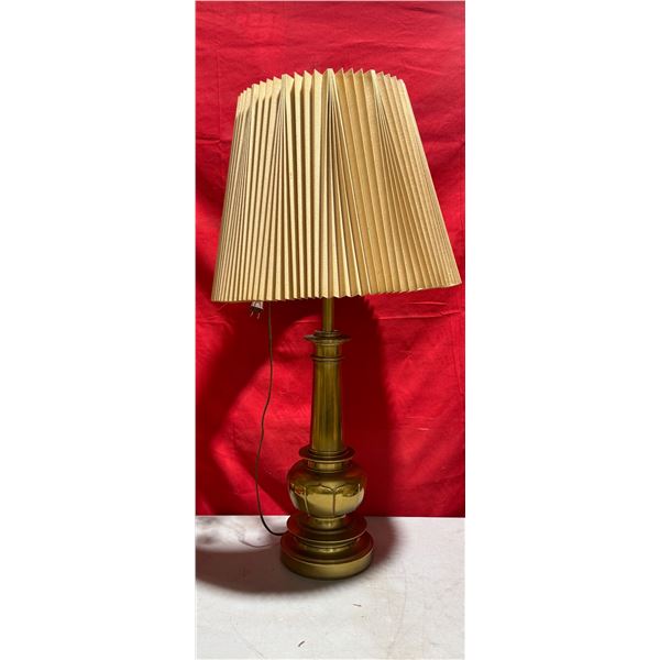 VTG Brass Table Lamp w/ Pleated Shade