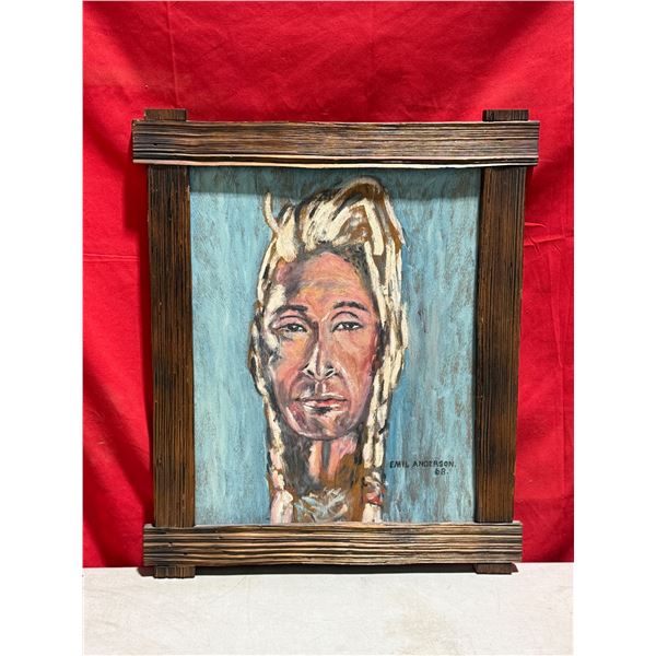 VTG Signed Emil Anderson Original Oil Painting Portrait
