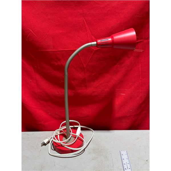 VTG Red Gooseneck Desk Lamp