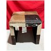 Image 1 : VTG Cowhide Patchwork Footstool