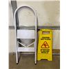 Image 1 : Step Stool & Caution Wet Floor Sign Lot