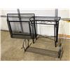 Image 2 : Metal & Glass Table / Magazine Rack Lot (3pcs)