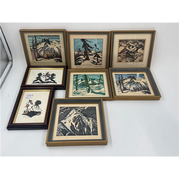 Framed Art Print Lot (8pcs, Mixed Scenes)