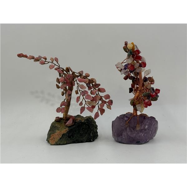 Small Crystal & Copper Wire Tree Decor