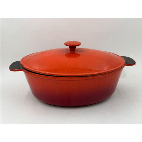 VTG Red Enamel Cast Iron Dutch Oven