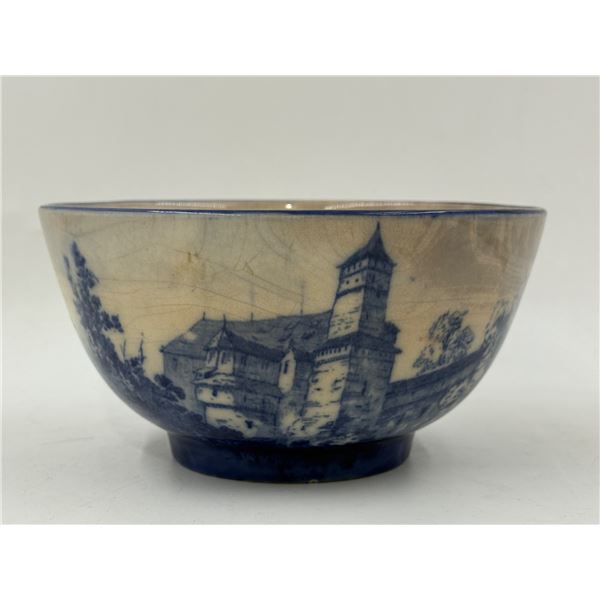 VTG Blue & White Scenic Porcelain Bowl