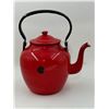 Image 1 : VTG Red Enamel Kettle Teapot