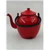 Image 2 : VTG Red Enamel Kettle Teapot