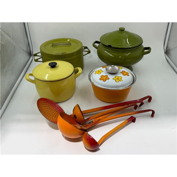 VTG Enamel Cookware & Utensils Lot