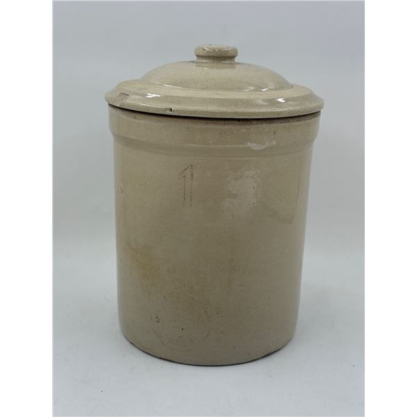 VTG Stoneware Crock w/ Lid (1 Gallon)