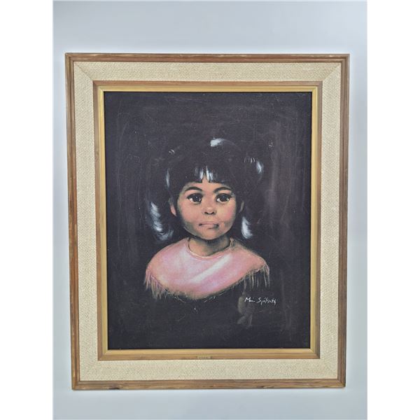 Framed Original Oil on Velvet Portrait