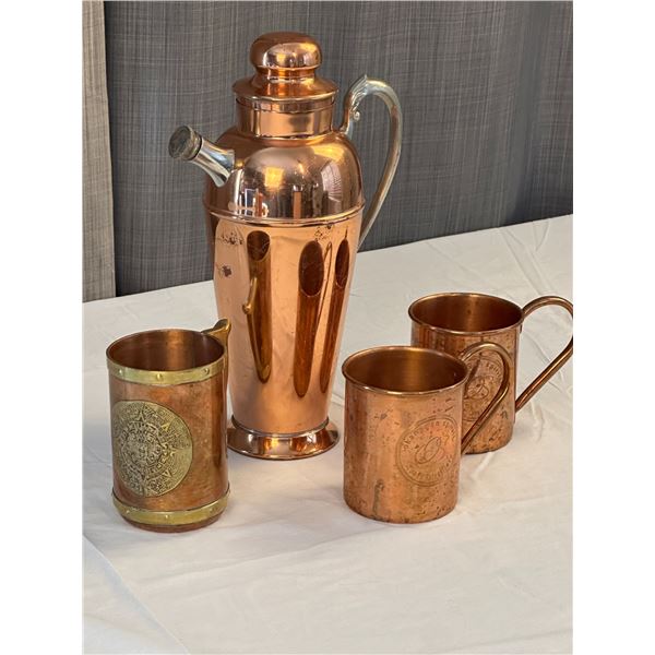 Copper Drink Shaker with Cups
